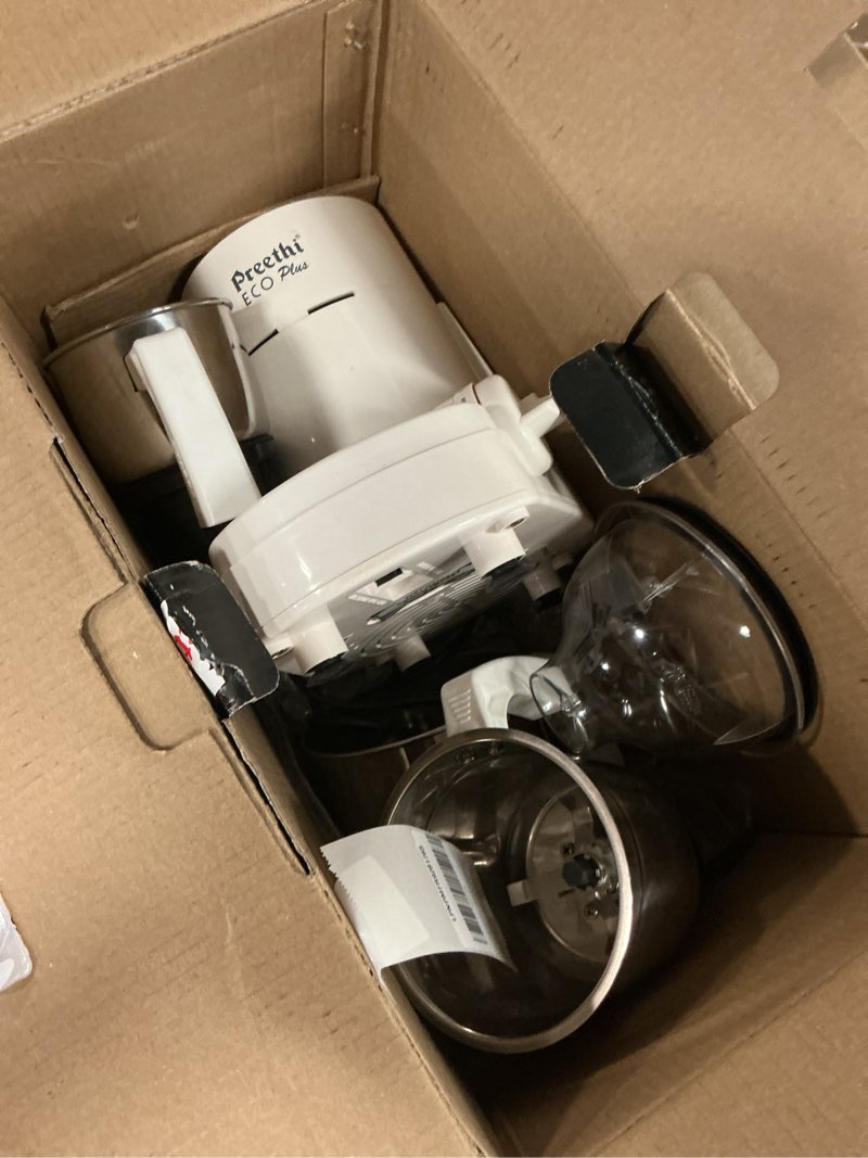 Condition photo showing As Is for preethi eco plus mixer grinder, white, 3 jar