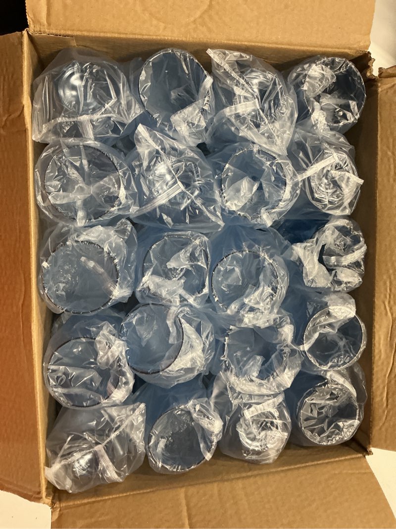 Condition photo showing New/Like New for 40 pack plastic wine glasses, 12 oz disposable cocktail whiskey glasses | diamond stemless champagne margarita glasses, unbreakable reusable plastic party cups for wedding birthday (blue) blue-40 pack no