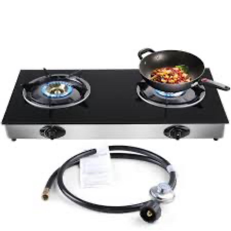 forimo Propane Gas Cooktop 2 Burners Gas Stove portable gas stove Tempered Glass Double Burners Stov