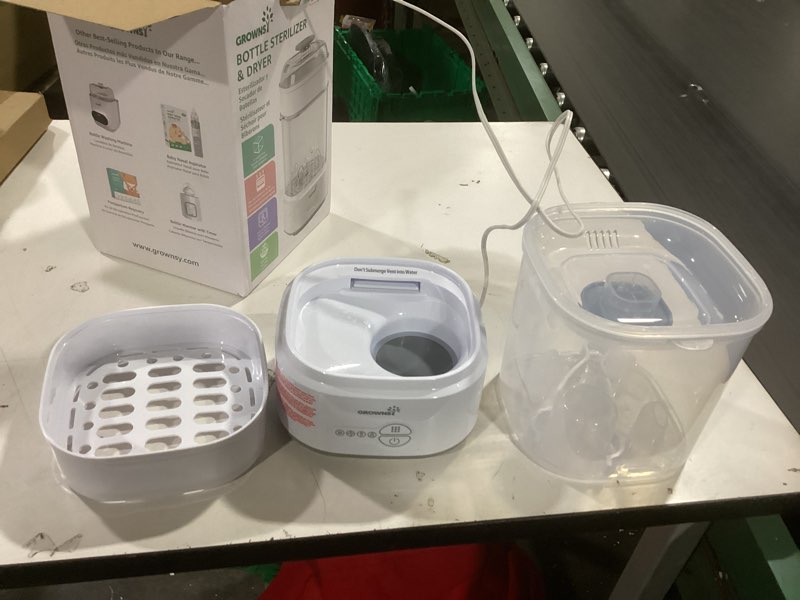 Condition photo showing Good Condition for GROWNSY Bottle Sterilizer and Dryer, Compact Electric Steam Baby Bottle Sterilizer (Esterilizador de Biberones), Bottle Sanitizer for Baby Bottles, Pacifiers, Pump Parts Grey