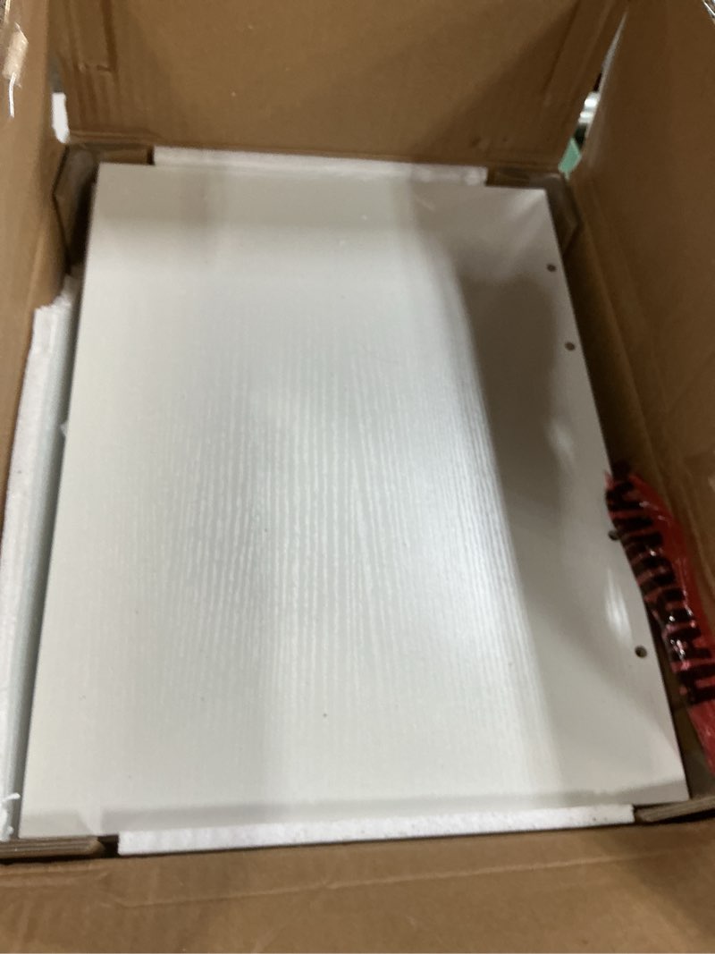 Condition photo showing As Is for Hosfais 3 Tier Record Player Stand, Retro Vinyl Record Storage End Table Records Shelf for Living Room Bedroom (White)