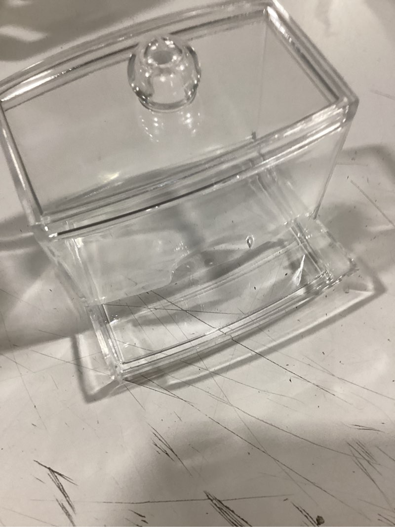 Condition photo showing Good Condition for tbestmax 10oz qtip holder dispenser big clear bathroom organizer accessories decor for storage-qtips cotton ball holder apothecary jars, cotton swabs, floss container 1pc-clear