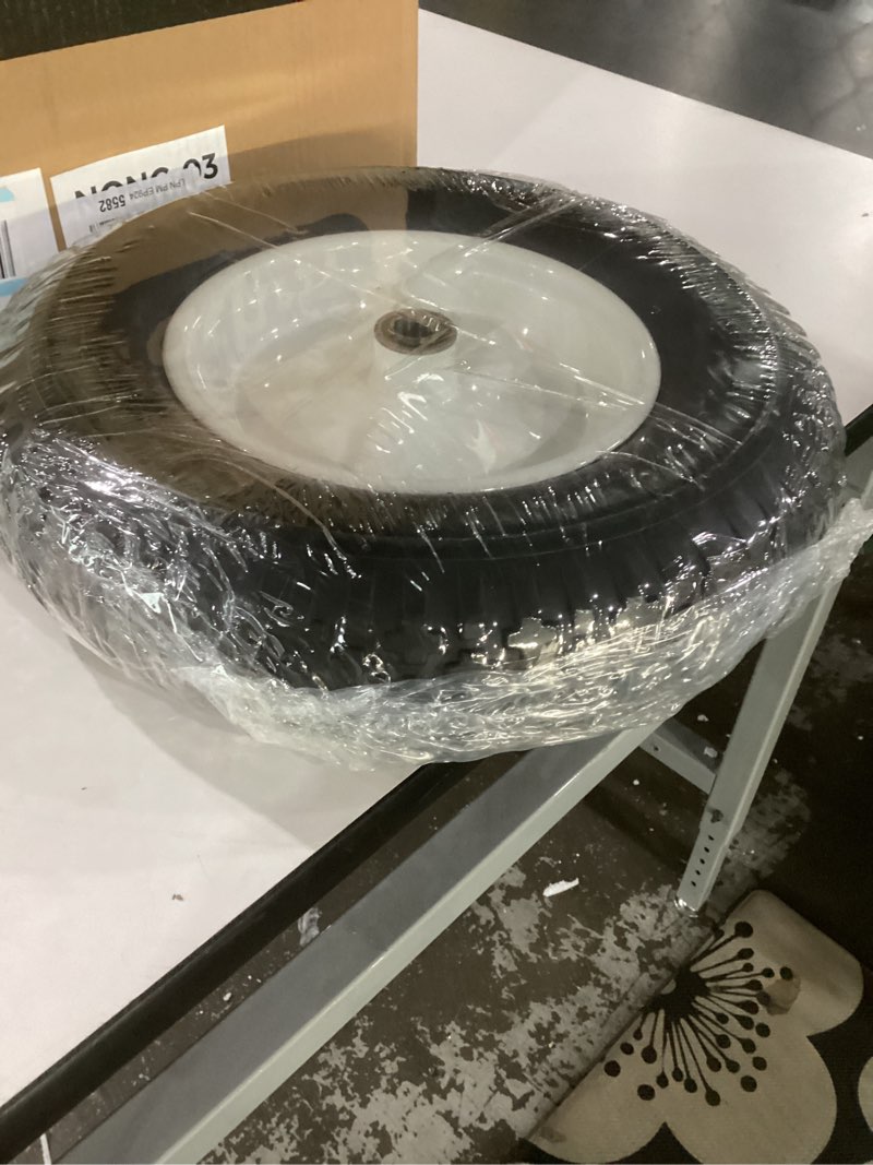 Condition photo showing New/Like New for 4.80/4.00-8" Wheelbarrow Tubed Tire and Wheel, 16" Universal Fit Pneumatic Tire with 3/4" or 5/8" Be