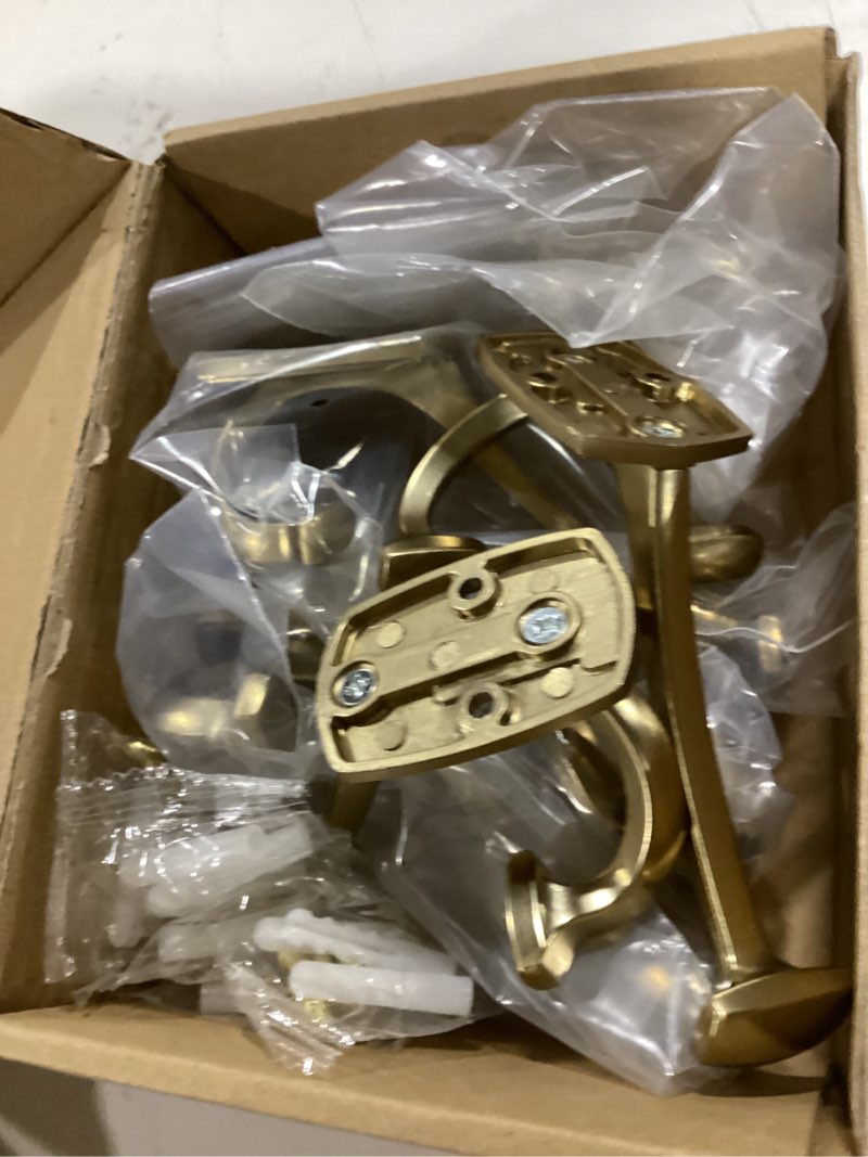 LONHECAN Champagne Bronze Hooks Large Wall Mounted Decorative Solid Heavy-Duty Double-Sided Coat Hoo