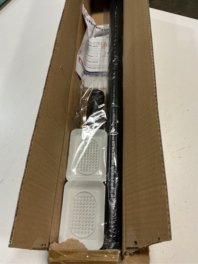 Condition photo showing Good Condition for aizesi no drilling closet rod,39 to 67 inch closet rods for hanging clothes adjustable closet rod tension rod heavy duty closet rod for closet,wardrobes,laundry rv,bathroom, window,black black 39-67inch-1p