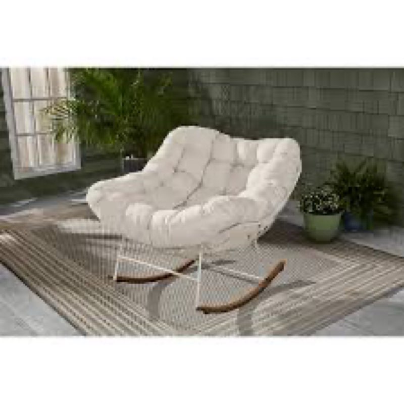better homes & gardens marlow papasan outdoor rocking chair, cream