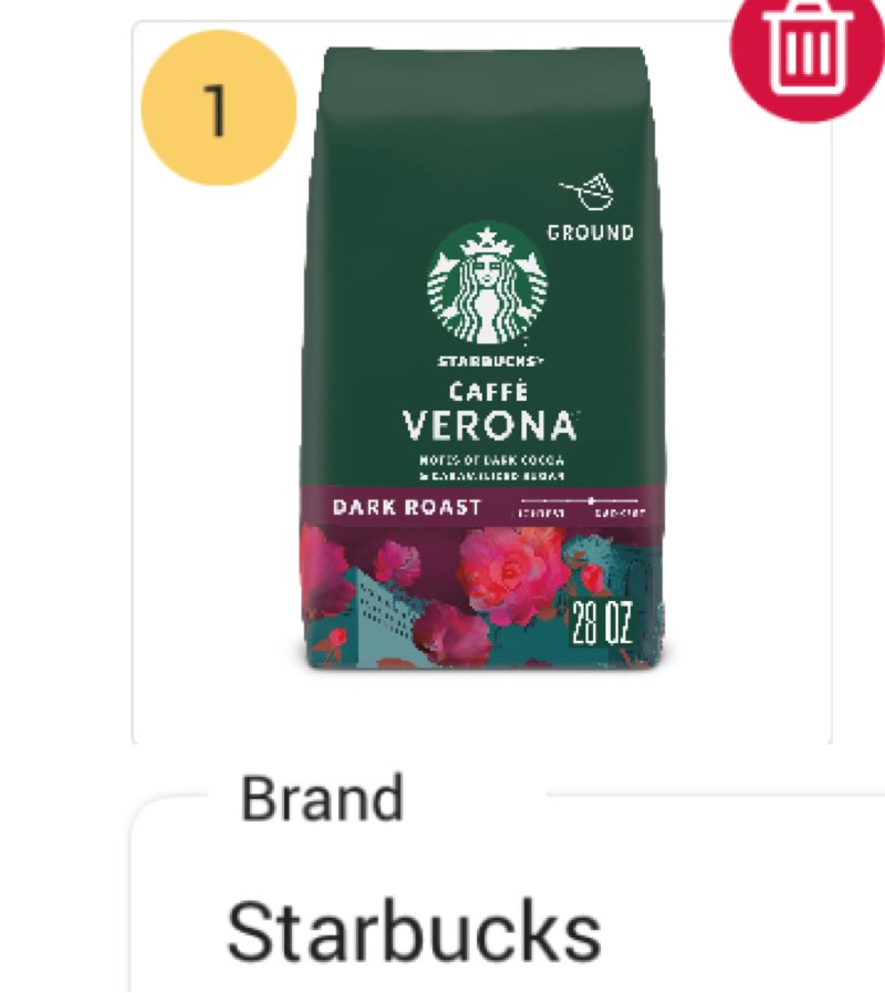 Starbucks Ground Coffee, Dark Roast Coffee, Caffè Verona, 100% Arabica, 1 bag (28 oz) 