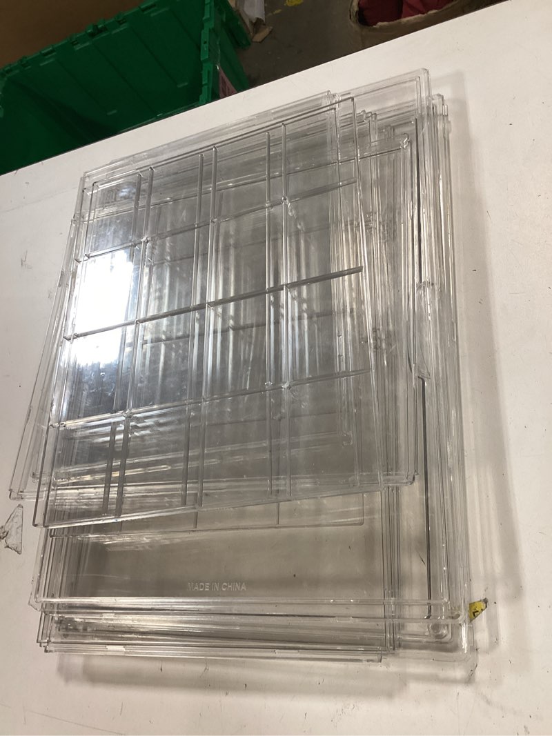 Condition photo showing As Is for 15.5 x 11.4 x 9.8 Inch 4-Tier-Party Display Case, Bakery Display Case Countertop,Adjustable Clear Bread Storage with Magnetic Door Bakery Pastry Display, Cookies and Donuts