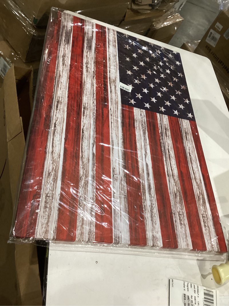 Condition photo showing New/Like New for renditions gallery canvas nationalistic wall art home paintings & prints artwork waving american flag modern patriotic canvas pride decorations for bedroom office kitchen - 24"x32" lt25 32"l x 24"w art df0062