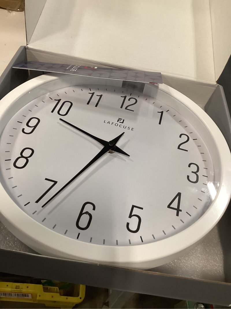 Condition photo showing New/Like New for lafocuse night light wall clock white, 12 inch silent light up wall clocks glow in the dark battery operated for bedroom living room