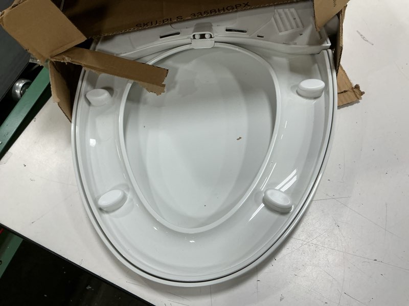 Condition photo showing As Is for Non-Electric Bidet Toilet Seat, Self Cleaning Dual Nozzles Bidet Attachment with Soft Close Lid, Quiet-Close Design and Adjustable Water Spray,Feminine Hygiene Toilet Seat Cover for Women,Elongated White Elongated-01