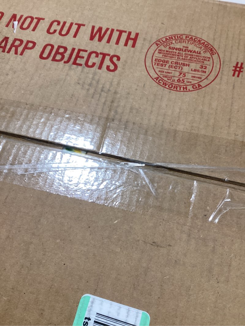 Condition photo showing New/Like New for Pillow Perfect Bright Floral Indoor/Outdoor Tufted Wicker Seat Cushion, 2 Count, 19" x 19", Blue/Purple Gregoire