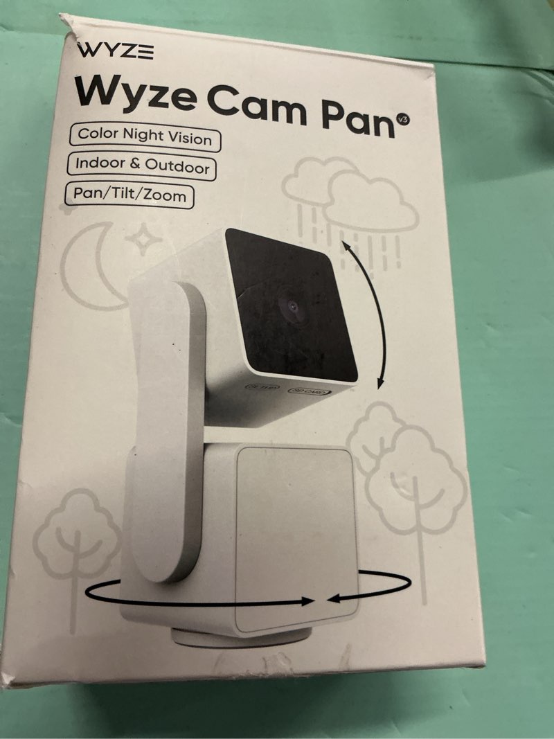 Condition photo showing Good Condition for wyze cam pan v3, indoor/outdoor ip65-rated 1080p pan/tilt/zoom wi-fi smart home security camera with color night vision, 2-way audio, compatible with alexa & google assistant, free expert setup