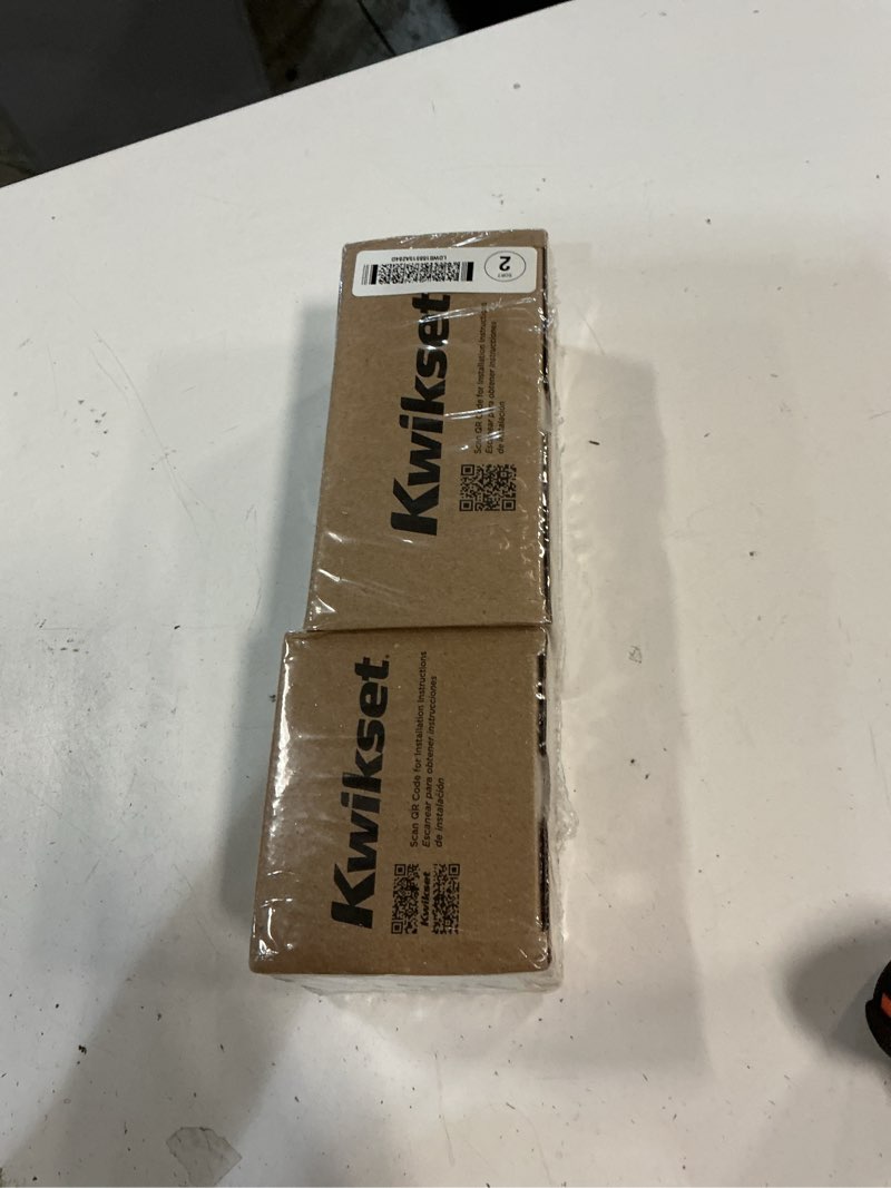 Condition photo showing New/Like New for kwikset tylo satin chrome smartkey exterior single-cylinder deadbolt keyed entry door knob combo pack