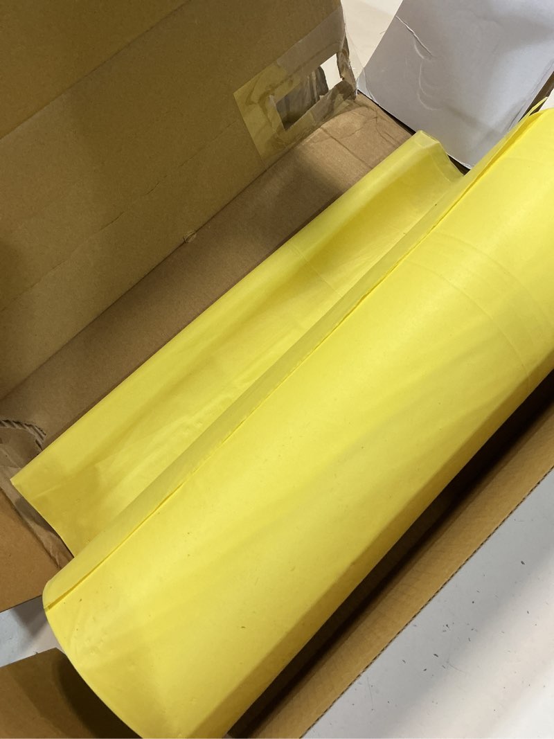 Condition photo showing As Is for 54 inch x 200 feet plastic table cover roll disposable tablecloth with slide cutter for all type/shape tables | picnic, party, banquet, birthdays, weddings (beige)