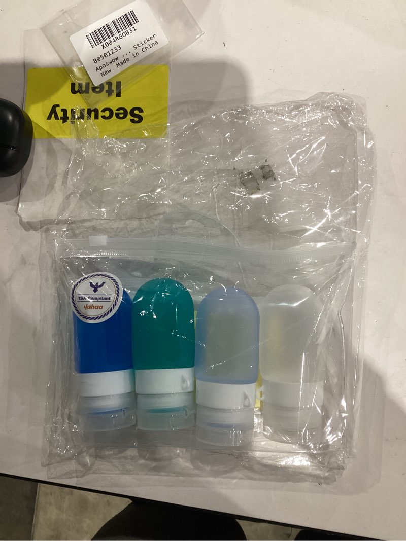 Condition photo showing New/Like New for Silicone Clear Travel Bottles for Toiletries,Leak Proof Squeezable Travel Size Containers,TSA-compliant Travel Essentials,2oz,4 Pcs,blue 2oz 4pcs-clear/navy/blue/aqua