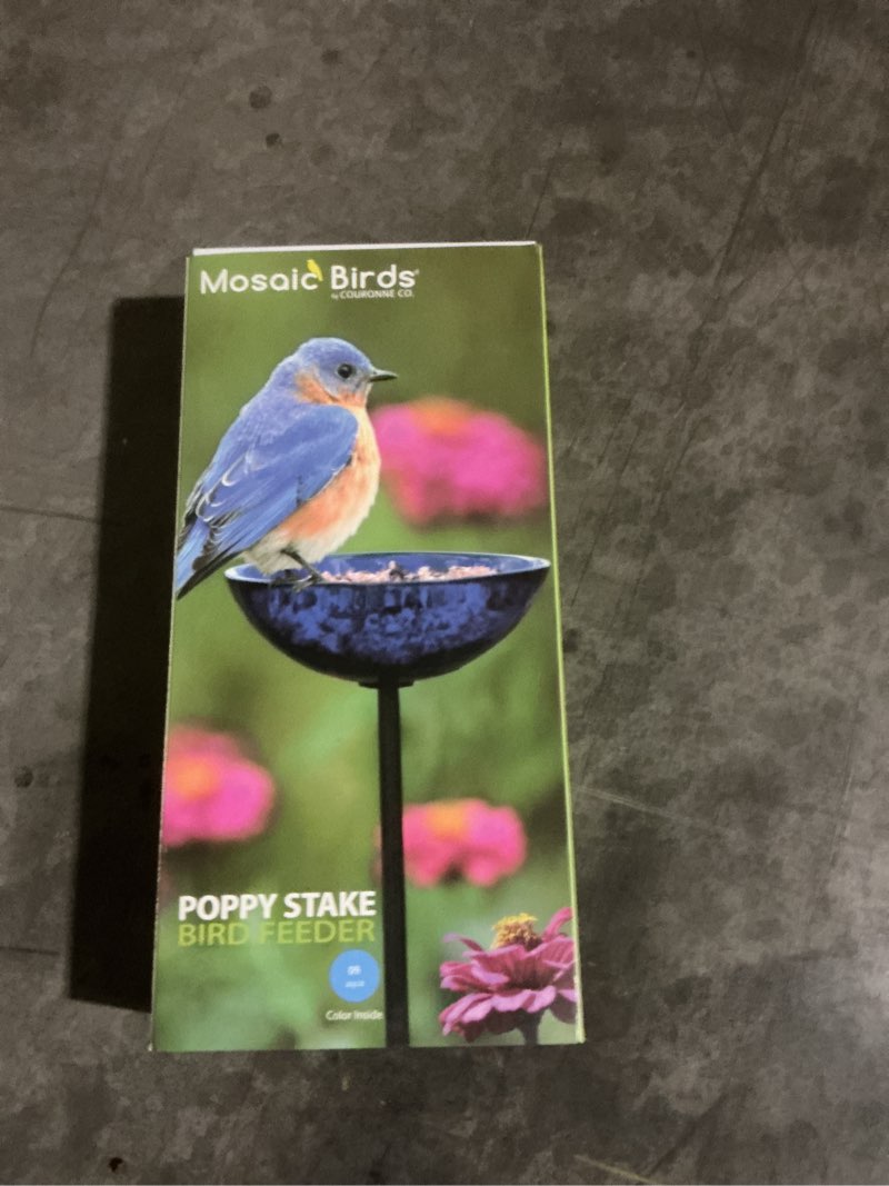 Condition photo showing New/Like New for Poppy Stake Bird Feeder | Bird Bath & Hummingbird Glass Feeder for Garden Decor, A Unique Outdoor Gift for Her and Bird Lovers