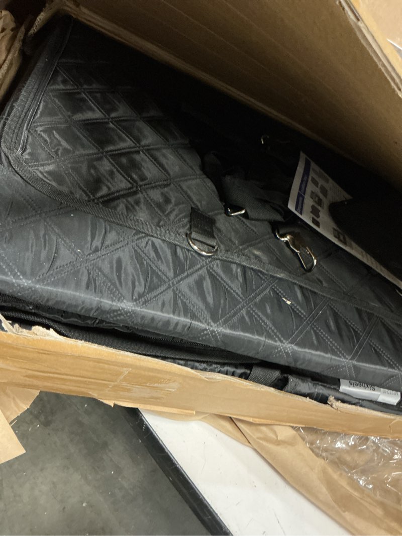 Condition photo showing Good Condition for dog back seat cover hard bottom truck back seats protector, large backseat extender for dogs, car pet rear seat covers waterproof dog hammock travel accessories for truck for full size truck / full size suv black with hard bottom