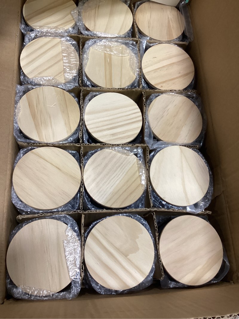 Condition photo showing Good Condition for 10 OZ Thick Candle Jars for Making Candles 15 Pcs, Empty Jars with Wood Lids for Candle Making, Sample Container, Matte Black Matte Black 10oz