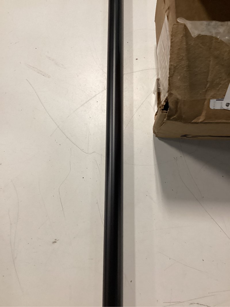 Condition photo showing As Is for nicetown black adjustable curtain rod 1 diameter modern end cap style finals/cylinder finials design decorative drapery rod for closet cupboard cafe loft rv curtains, 28-48" length, matt black 28" to 48" matt black
