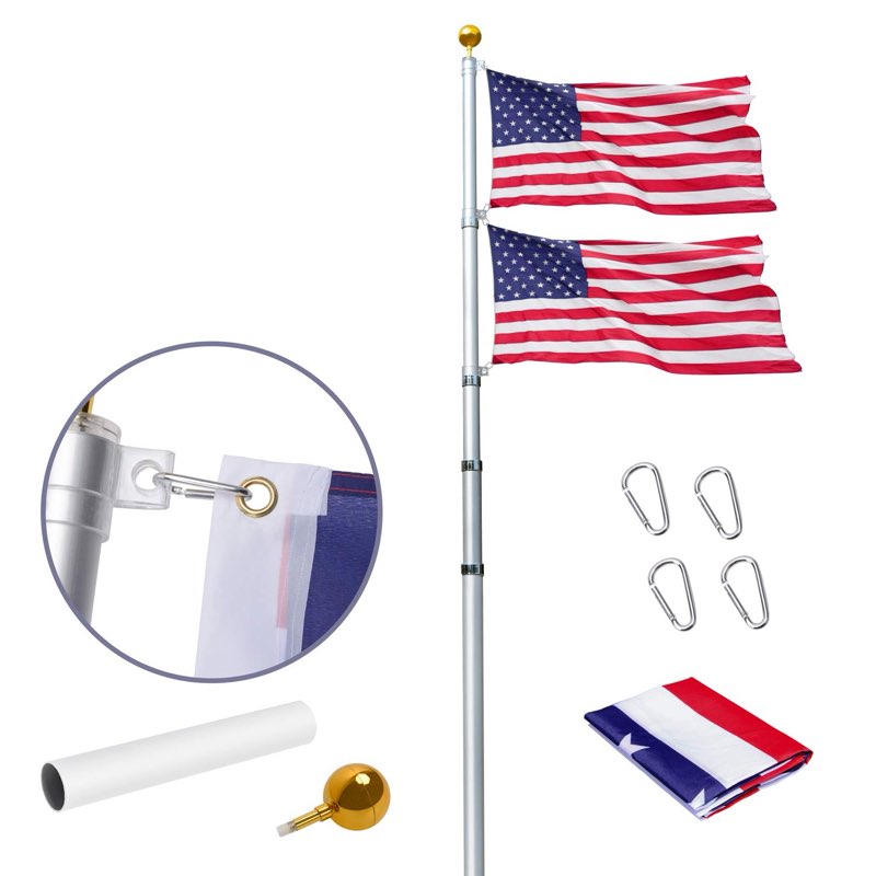 Wevalor 14 guage telescopic flag pole kit 