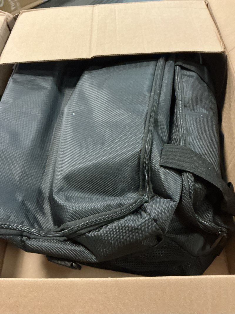 Condition photo showing As Is for rolling dj cable file bag, dj gig bag padded case with detachable trolley & dividers, cable organizer with multi-pocket & compartment for 15.6'' laptop, dj gear, musical instrument, sound equipment