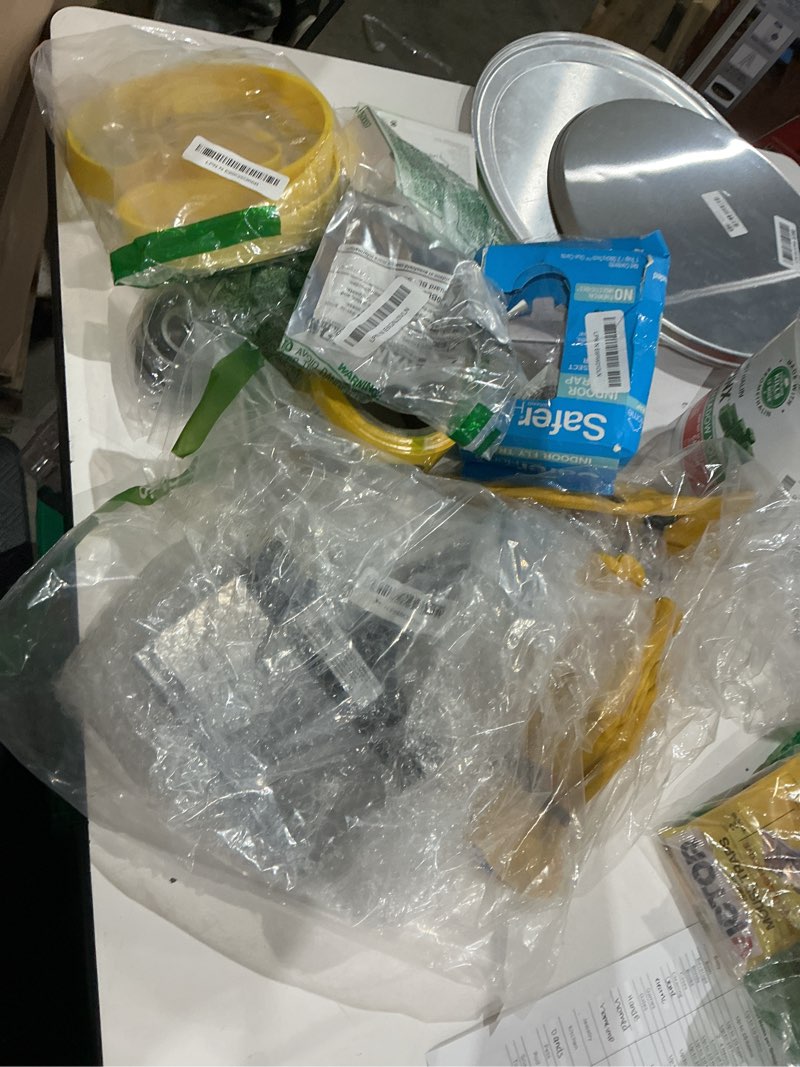 Condition photo showing As Is for assorted home improvement lot (small tools, screw, home accessories, etc.)