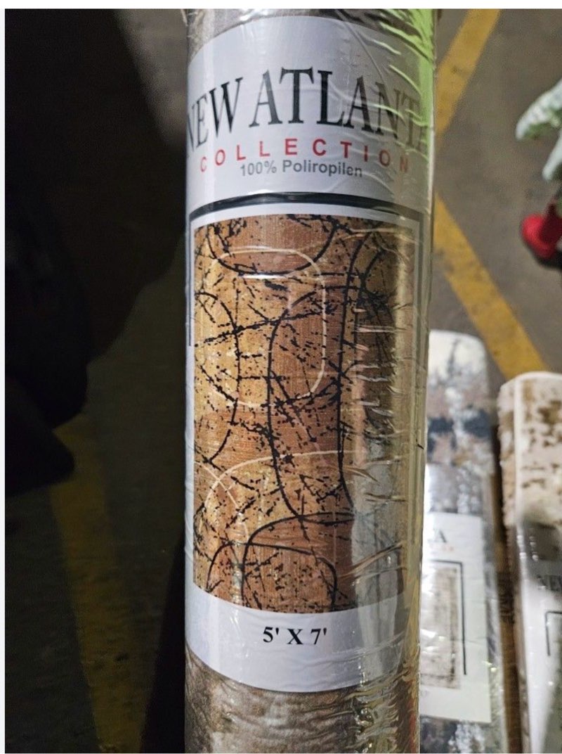 5x7 area rug atlanta collection color l. brown /beige 