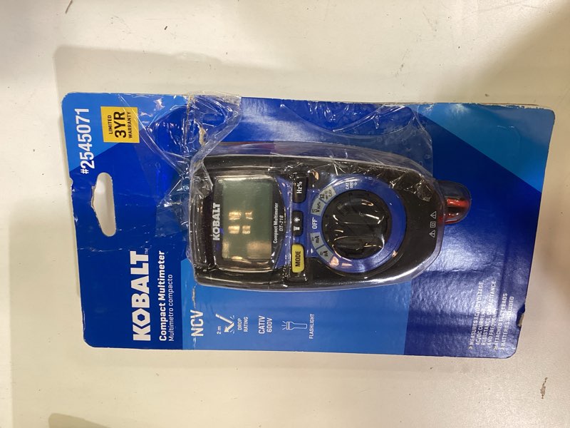 Condition photo showing As Is for kobalt digital display multimeter 0.2 amp 600v