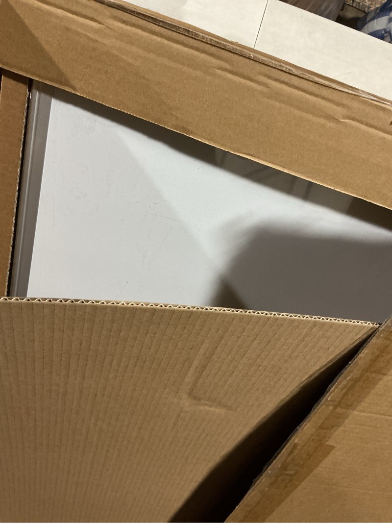 Condition photo showing As Is for VUSIGN 36" x 24" Magnetic Whiteboard for Wall, Dry Erase Board with Silver Aluminum Frame, Hanging White Board for Office, Home, Classroom – Includes 1 Eraser, 2 Multicolor Markers & 4 Magnets