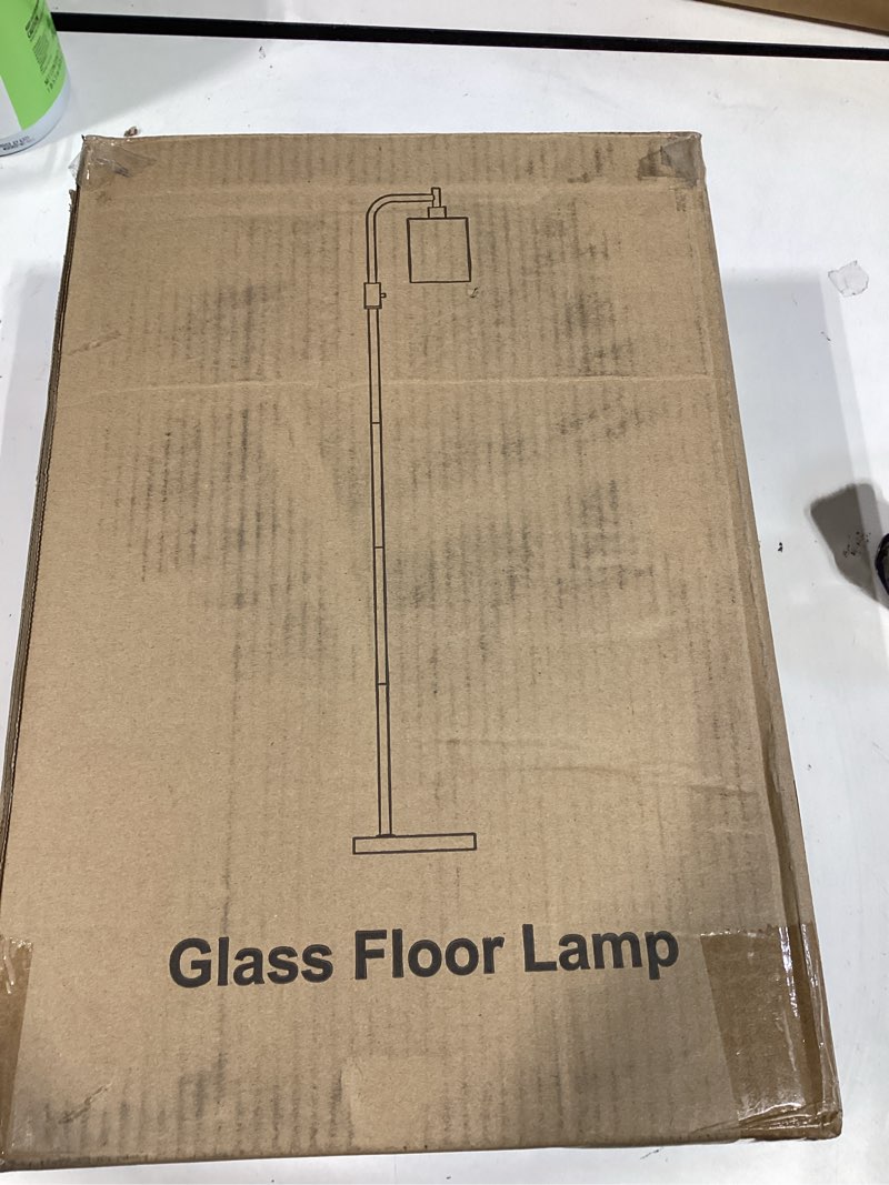 Condition photo showing Good Condition for ?upgraded?dimmable gold floor lamp for living room with clear glass lampshade, glass modern floor la