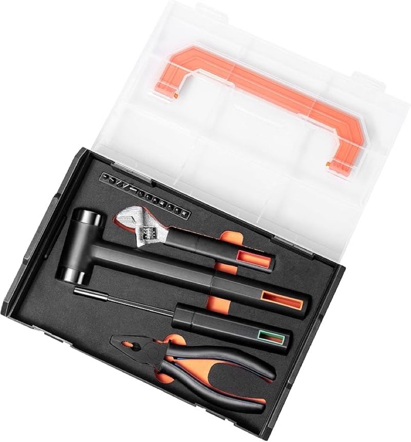 Piece Tool Set for Home, Portable Hand Tools Set Plating Processes Basic Repair Starting Toolbox wit