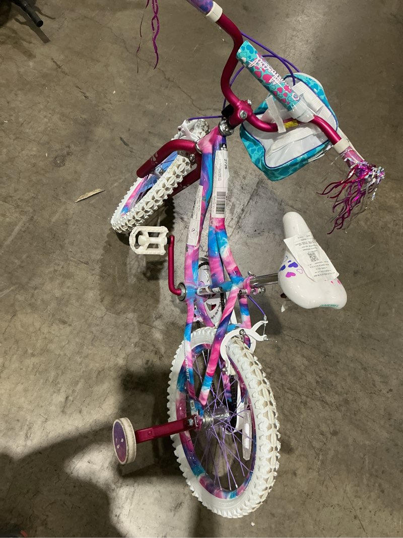 Condition photo showing As Is for dynacraft sweetheart 18-inch girls bike – stylish, fun ride for ages 6-9, perfect for young adventurers