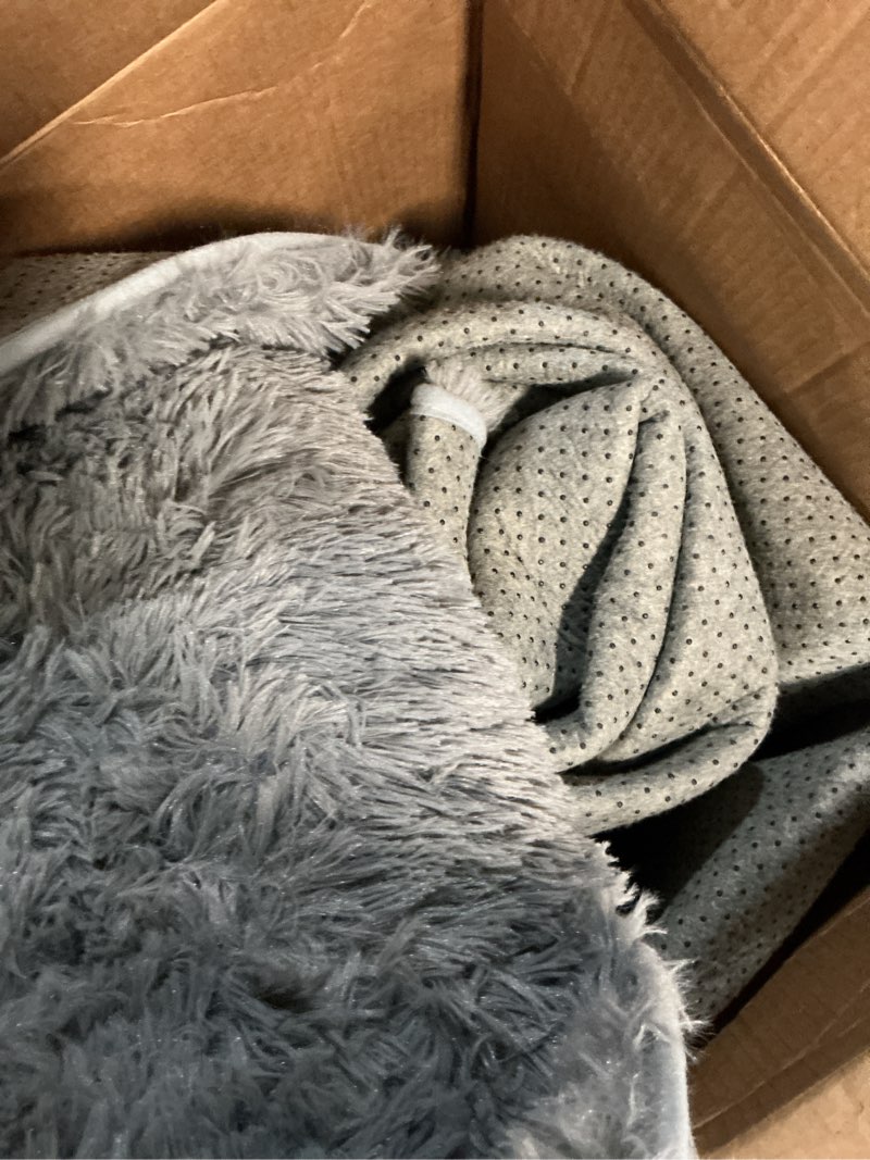 Condition photo showing Good Condition for nefoso shag area rug, 8ft x 10ft soft fluffy area rugs for living room bedroom decor carpet, light gray
