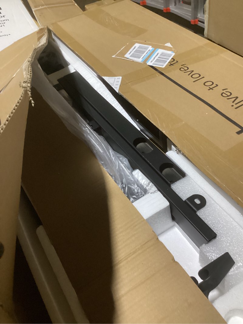 Condition photo showing Good Condition for Huuger L Shaped Standing Desk with Power Outlets, 63 x 55 Inch Height Adjustable Computer Desk for Bedroom, Corner Stand up Desk for Home and Office, Work and Study, Rustic Brown