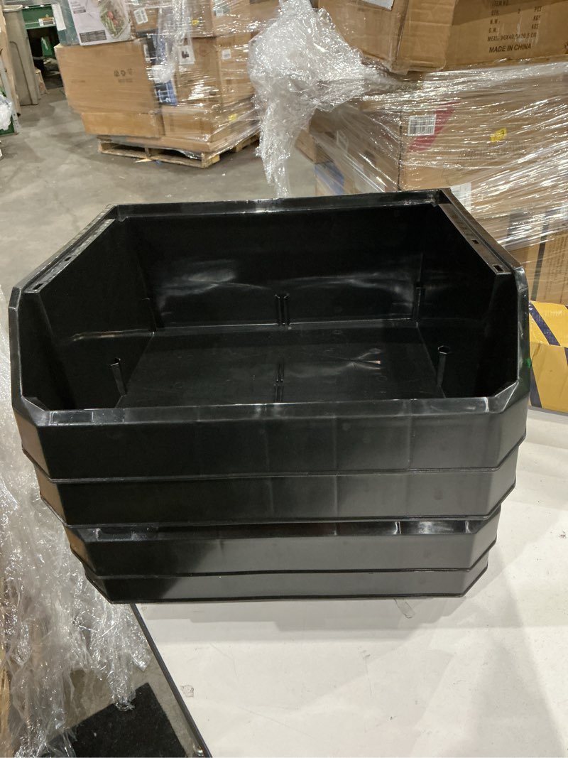 Condition photo showing Good Condition for readyspace extra large plastic storage bins, stackable organizer, black, 4 pack