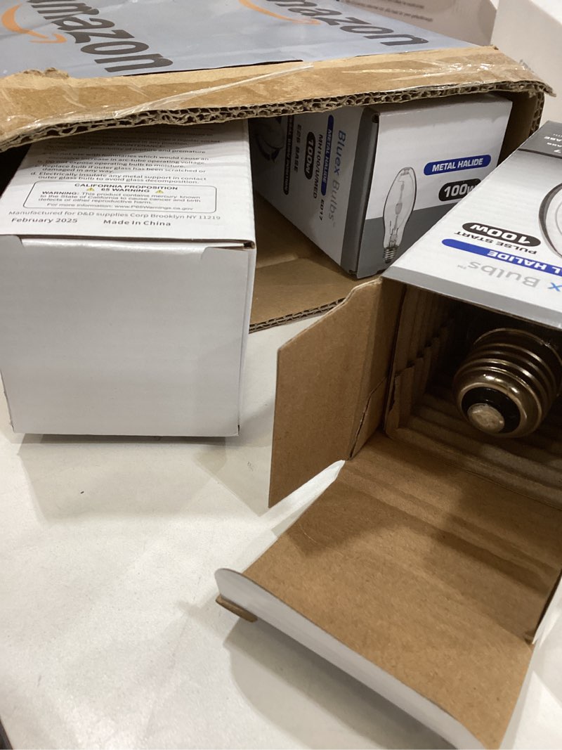 Condition photo showing Good Condition for (3 Pack) MH100/U/MED 100W Metal Halide Bulb ED17 Medium Base Clear