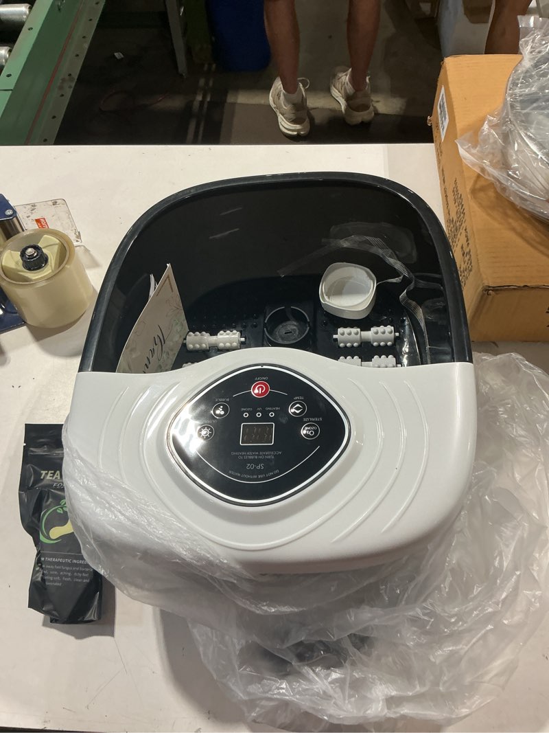 Condition photo showing Good Condition for foot spa bath massager with heat, uv ozone & oxygen bubbles, shiatsu rollers epsom salt temperature control, relieves stress and feet pain - home pedicure soaking tub gift for women/men