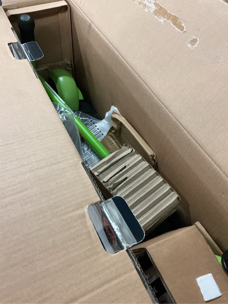 Condition photo showing As Is for razor black label e90 electric scooter - green, for child ages 8+ and up to 120 lbs, up to 10 mph