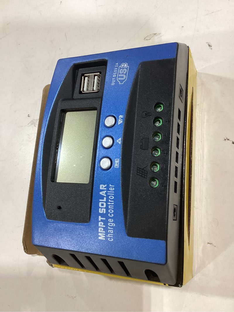 Condition photo showing Good Condition for 60a mppt solar panel charging controller, 12v/24v auto solar battery charger controller with lcd display, dual usb port and timer setting on/off hours