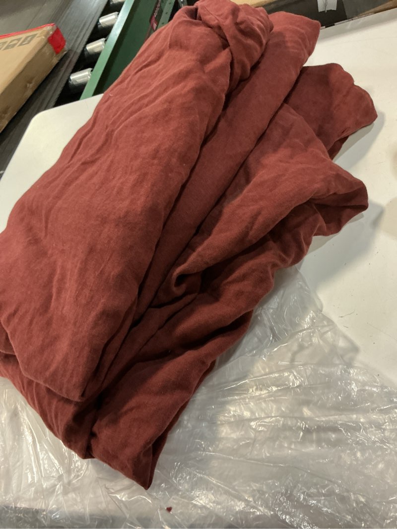 Condition photo showing As Is for european linen deluxe bedding bundle, queen, burgundy ( 1 pcs