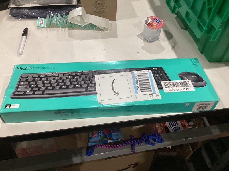 Condition photo showing New/Like New for Logitech MK270 Wireless Keyboard and Mouse Combo for Windows, 2.4 GHz, 8 Multimedia Keys, PC, Laptop, Wireless Keyboard Compact Mouse Combo - Black Black 1 Pack Combo