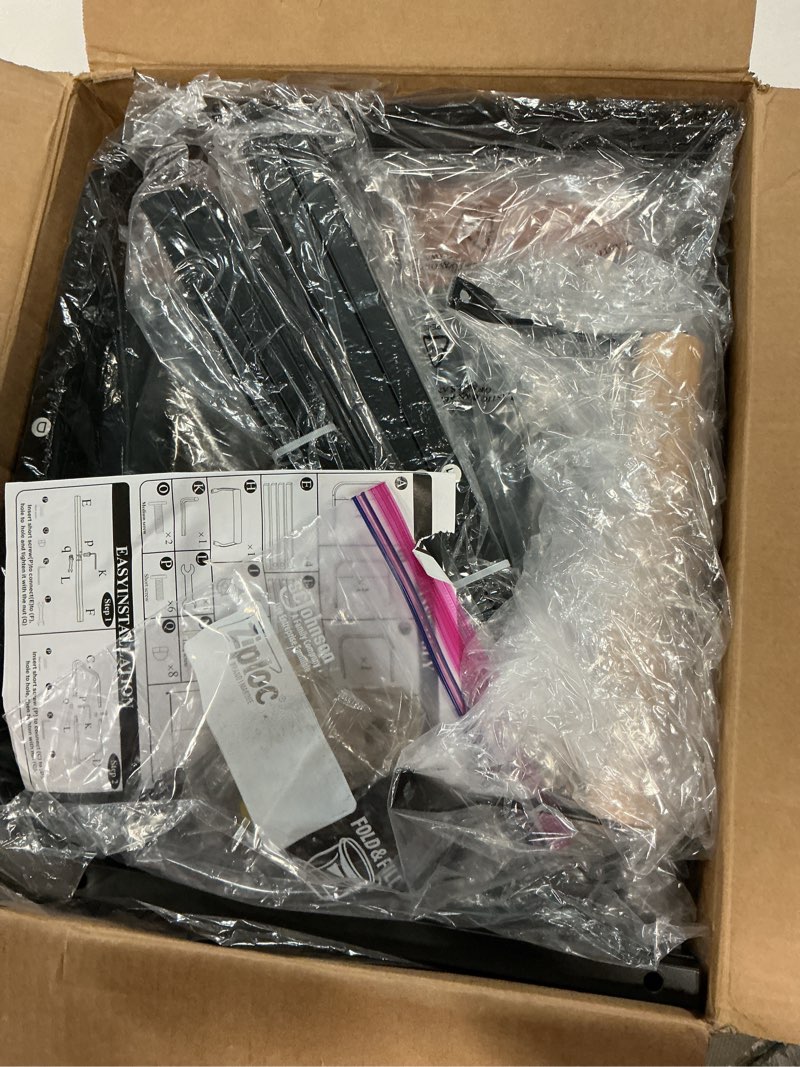 Condition photo showing Good Condition for 190L (50 Gal) Extra Large Fashion Laundry Hamper 2 Section with Lid, Rolling Laundry Basket Hamper with Handle, Laundry Organizer Storage Cart with Sturdy Metal Frame for Laundry Room, Hotel, black Black-2 Setion 190L