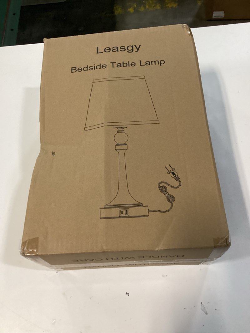 Condition photo showing New/Like New for 19.7'' touch table lamps for living room, small lamp for bedroom with usb c+a ports, dimmable touch lamps, reading desk lamp for office, metal bedside lamps, bulb included, 1pcs, black c. beige shade & black base 1pcs
