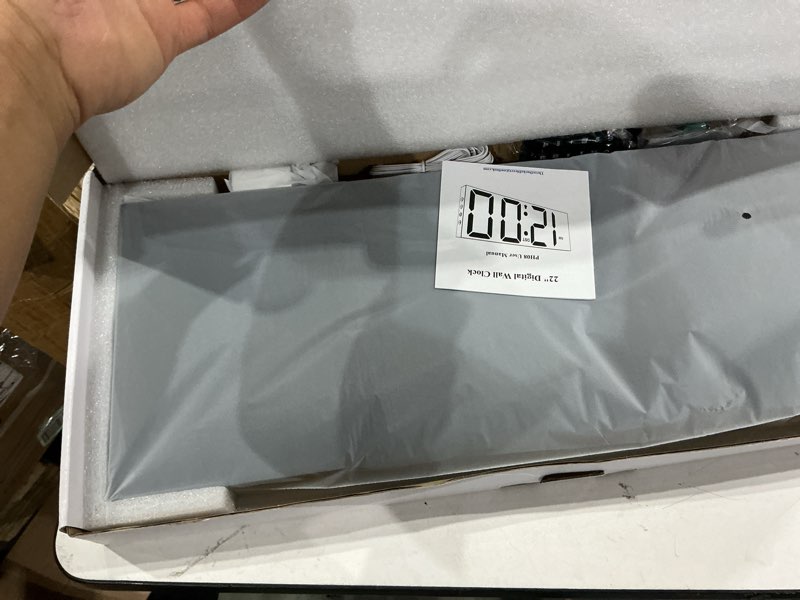Condition photo showing Good Condition for jall 22'' large digital wall clock, big led number dispaly, dst, night light for classroom, living room, bedroom, mounted, birthday xmas gift for senior, mem womem mom dad, white white font 22 inches