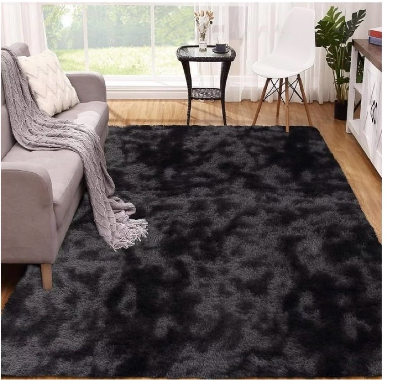 Grey shade shag rug, size unknown