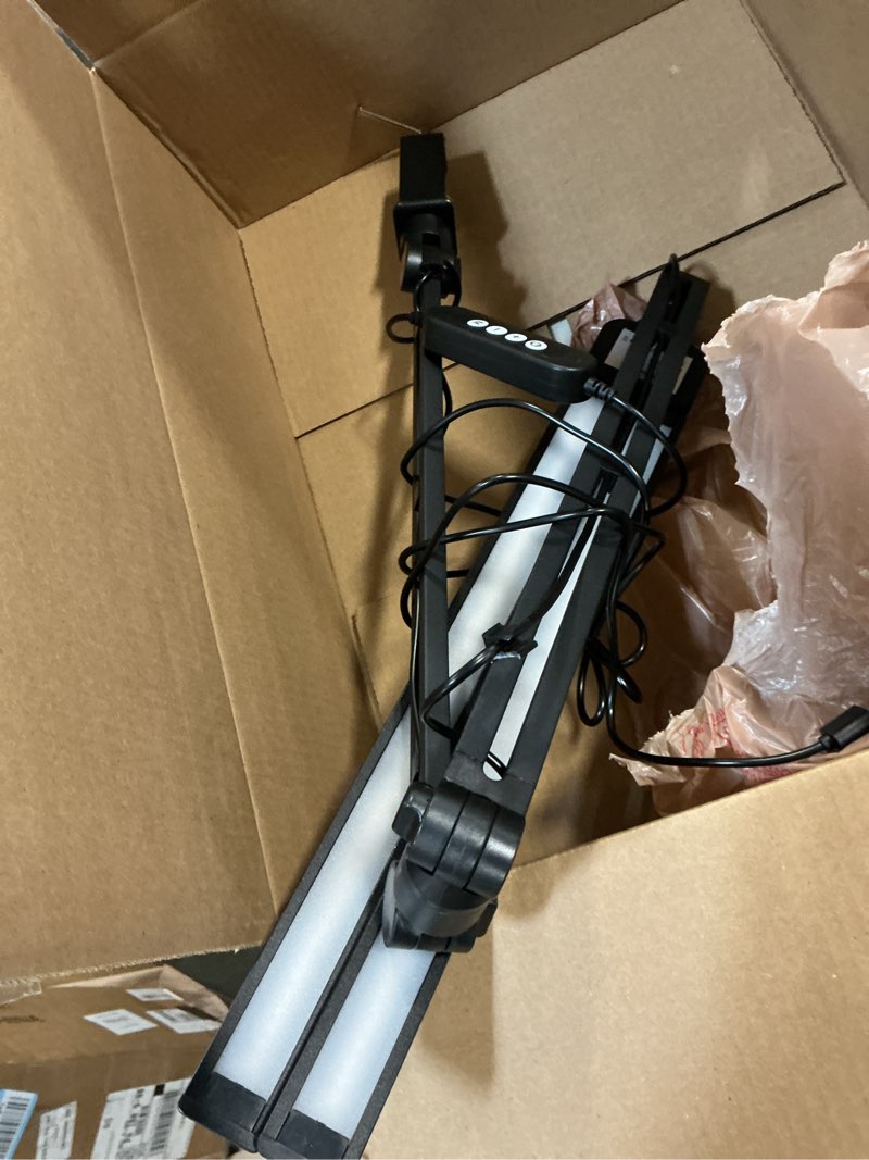 Condition photo showing As Is for LED Desk Lamp for Office Home, 31.5" Architect Desk Light with Clamp Dual Screen Computer Monitor, 1