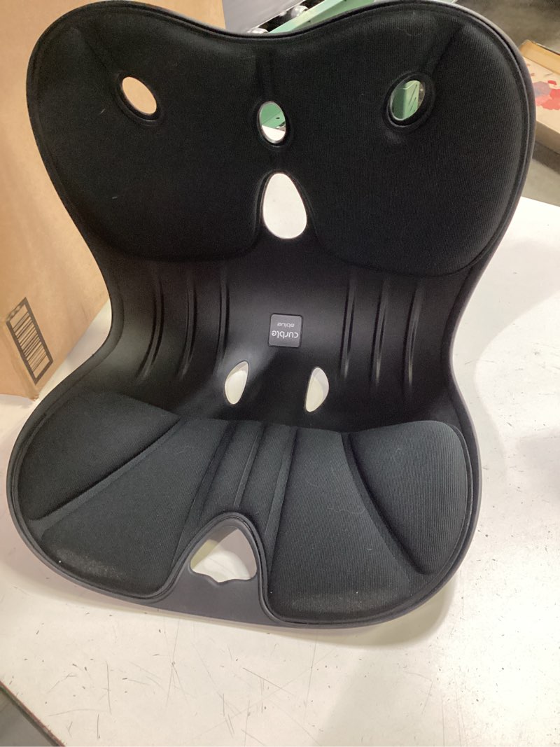 Condition photo showing Good Condition for curble wider 2 pack – ergonomic desk chair seat cushion, everyday passive posture trainer for work from home, office & car, breathable lumbar support (black) 2 pack black