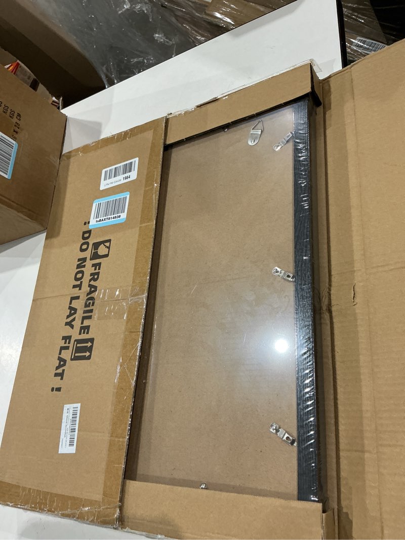 Condition photo showing Good Condition for 16x20 frames set of 2, rustic black wood style - display 16 x 20 picture without mat or 11x14 picture with mat, wall mounting horizontal and vertical rustic black 16x20 in