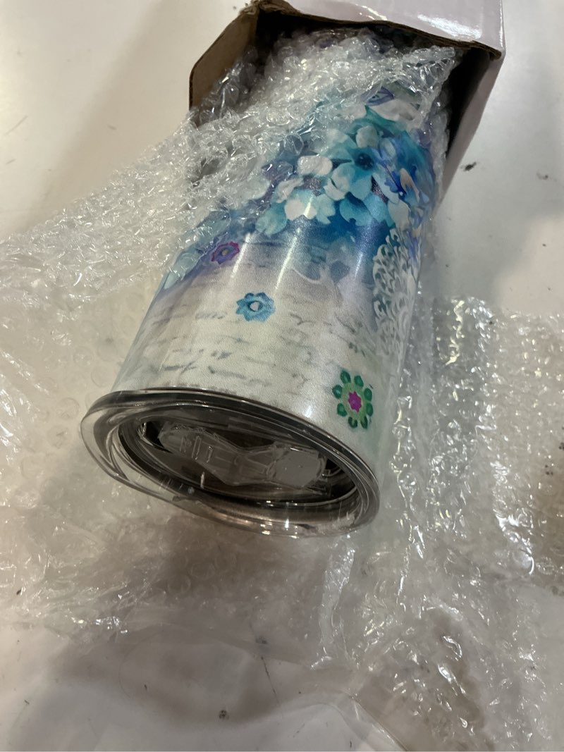 Condition photo showing Good Condition for peacocks and flowers 20 oz tumbler stainless steel vacuum insulation travel mug proof lid water coffee cup straw and brush included for home office school - works great for ice drink hot beverage peacocks and flowers one size